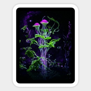 Mushroom Stems in Space Sticker